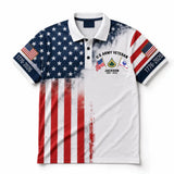 Personalized 250th Anniversary USA Veteran/Soldier Rank Polo Shirt 3D Printed