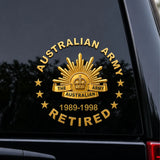 Personalized Australia Military Retired Logo Car Decal Printed