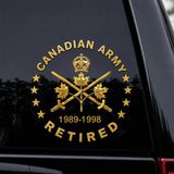 Personalized Canada Military Retired Logo Car Decal Printed