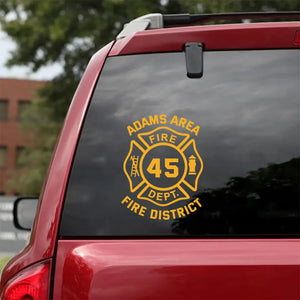Personalized US  Firefighter Custom Name Department & ID Car Decal Printed