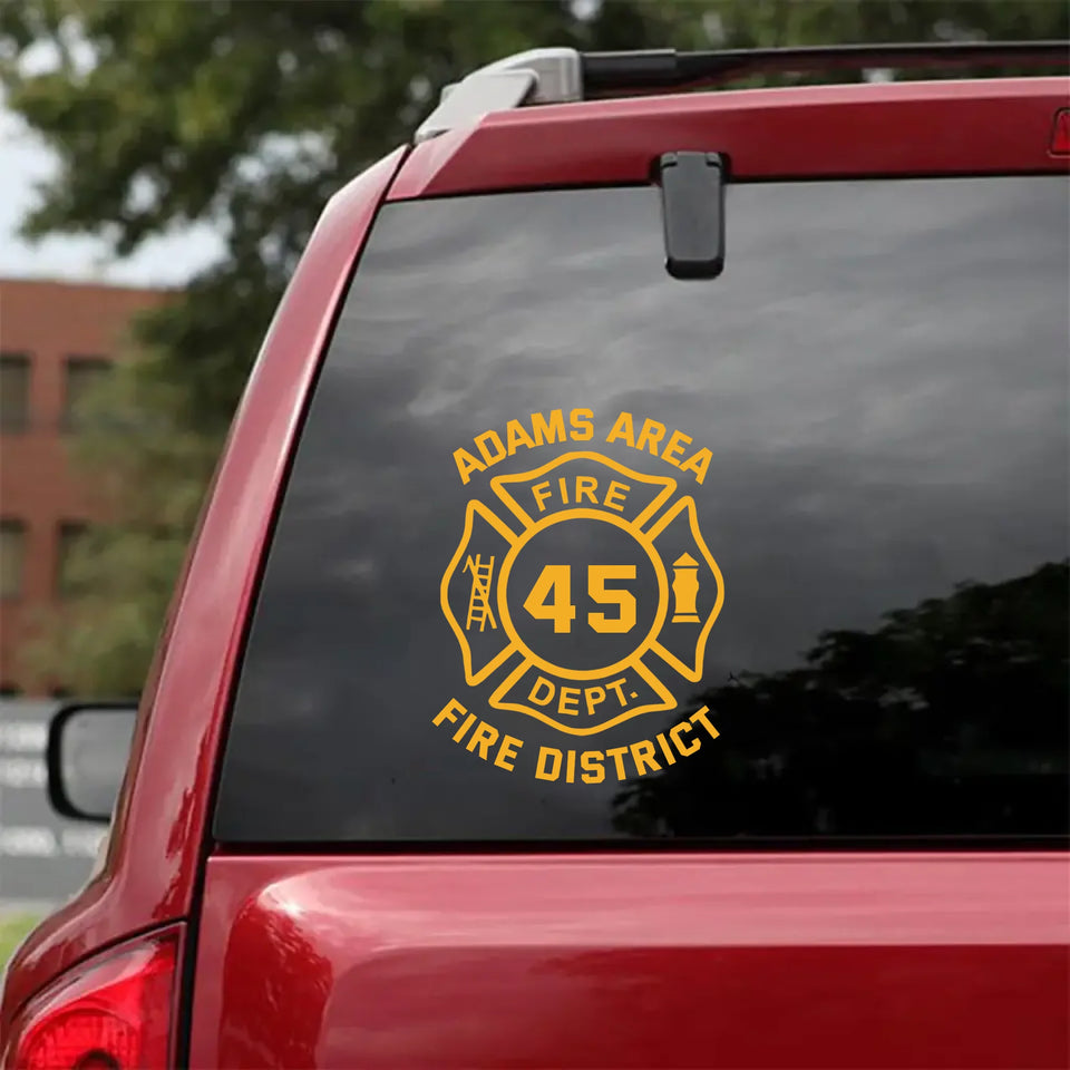 Personalized US  Firefighter Custom Name Department & ID Car Decal Printed