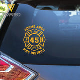 Personalized US  Firefighter Custom Name Department & ID Car Decal Printed