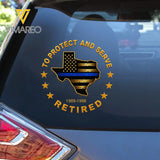 Personalized US Police Custom Map of States & Time Car Decal Printed