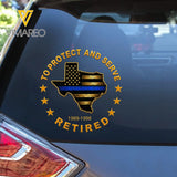 Personalized US Police Custom Map of States & Time Car Decal Printed