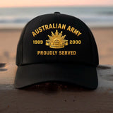 Personalized Australian Army Retired Custom Served Times Black Cap 2D Printed