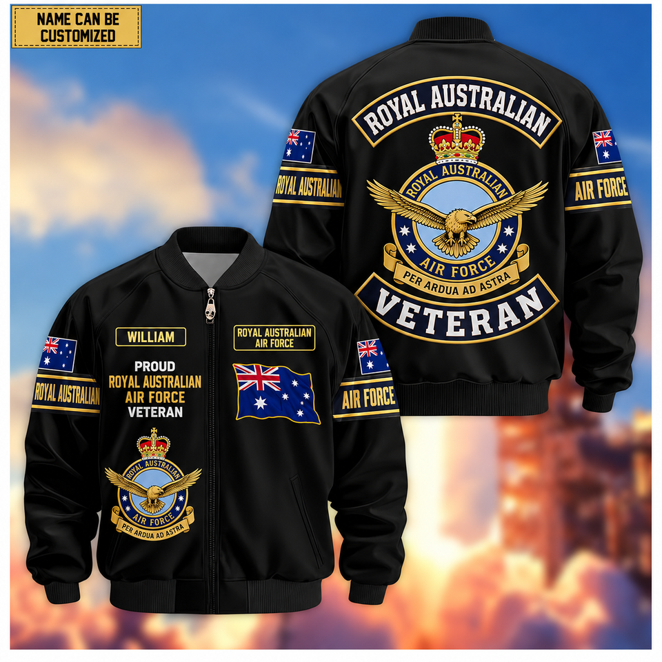 Personalized Australia Veteran Bomber Jacket Printed