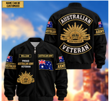 Personalized Australia Veteran Bomber Jacket Printed