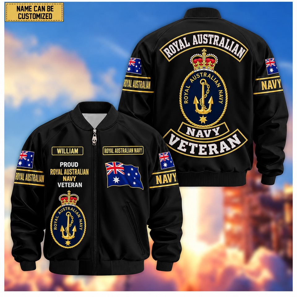 Personalized Australia Veteran Bomber Jacket Printed