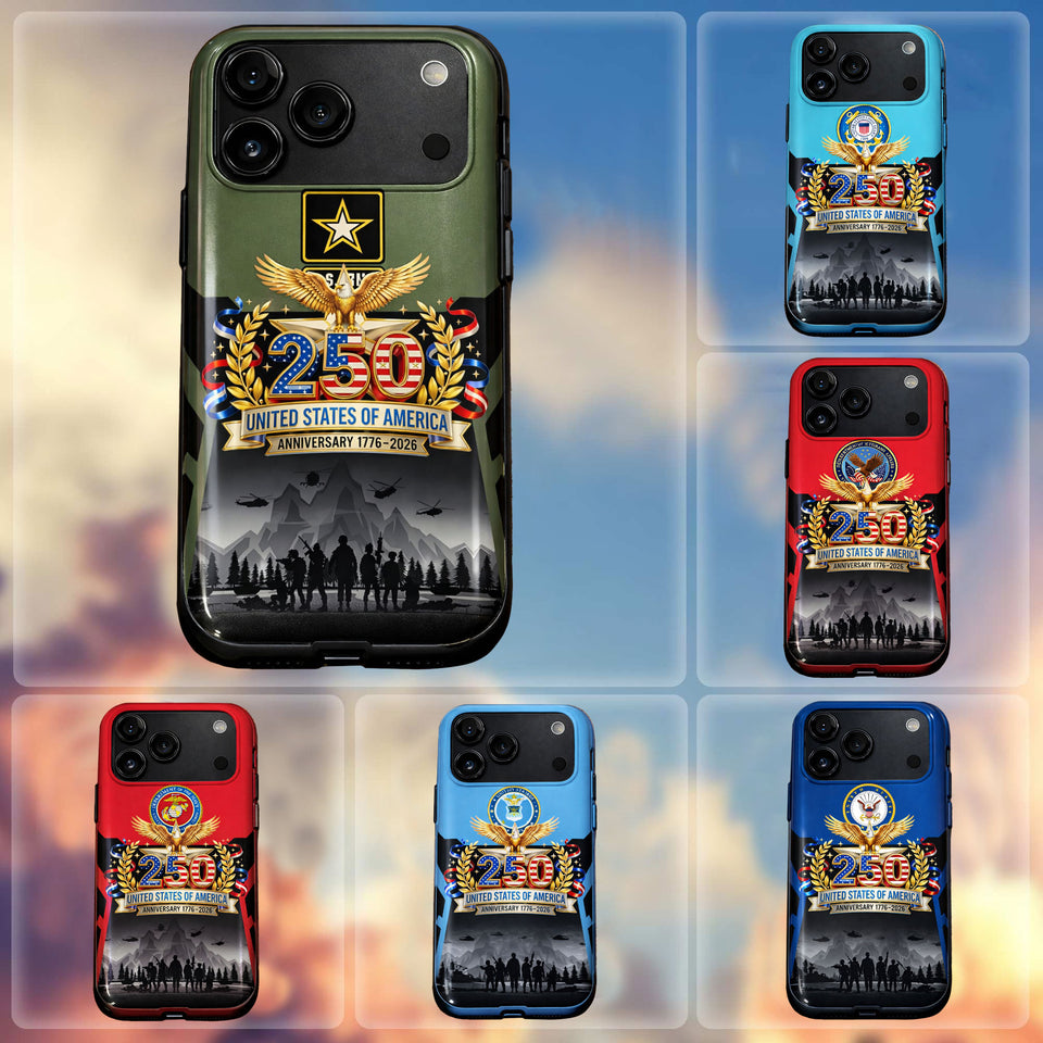 Premium America 250th Anniversary US Veteran Phonecase 13032602, Gifts for U.S. Veterans, Gifts for Independence Day, Veterans Day