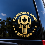 Canadian Military Retired Skull Car Decal Printed