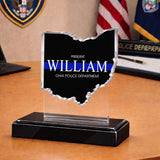 Premium Personalized Blue Thin Line Acrylic Plaque 1504 Gifts For Officers, Gifts For Cops