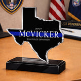 Premium Personalized Blue Thin Line Acrylic Plaque 1504 Gifts For Officers, Gifts For Cops