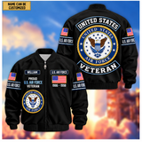 Personalized US Veteran Bomber Jacket Printed