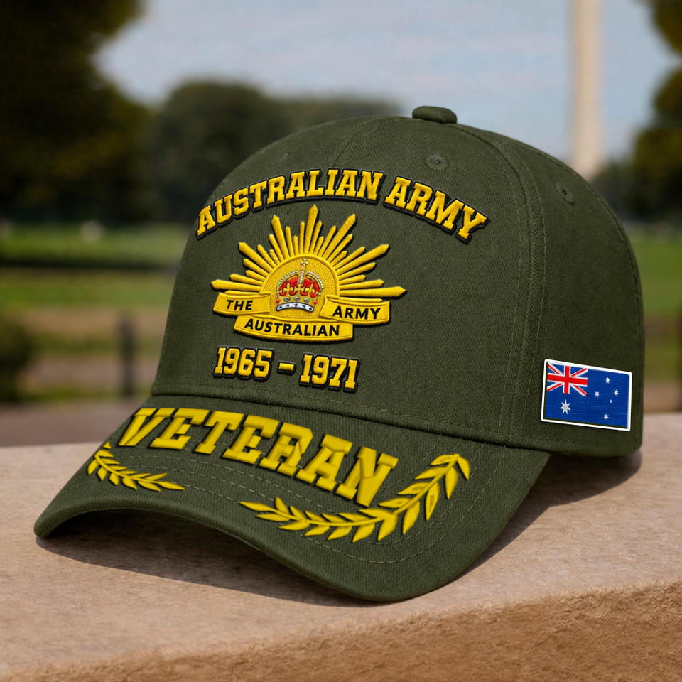 Personalized Premium Australian  Embroidered Veterans Hats C20032602 Custom Time
