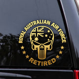 Australia Military Retired Skull Car Decal Printed