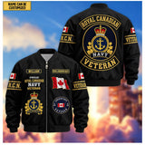 Personalized Canadian Veteran Bomber Jacket Printed