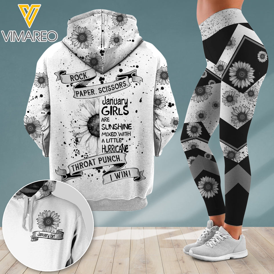JANUARY GIRL ARE SUNSHINE HOODIE + LEGGING 3D PRINTED DEC-HC31