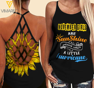 November Girl Criss-Cross Open Back Camisole Tank Top SMWLH