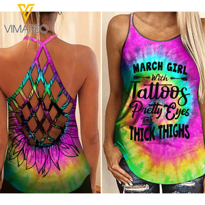 March Girl Criss-Cross Open Back Camisole Tank Top TDTDKE