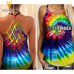 September Girl Criss-Cross Open Back Camisole Tank Top Legging TDWT
