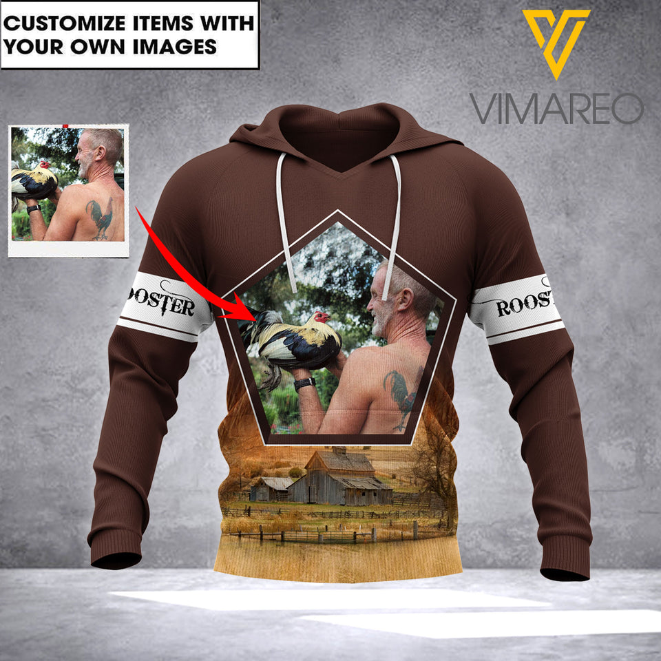 PERSONALIZED ROOSTER HOODIE 3D PRINTED AUG-HQ23