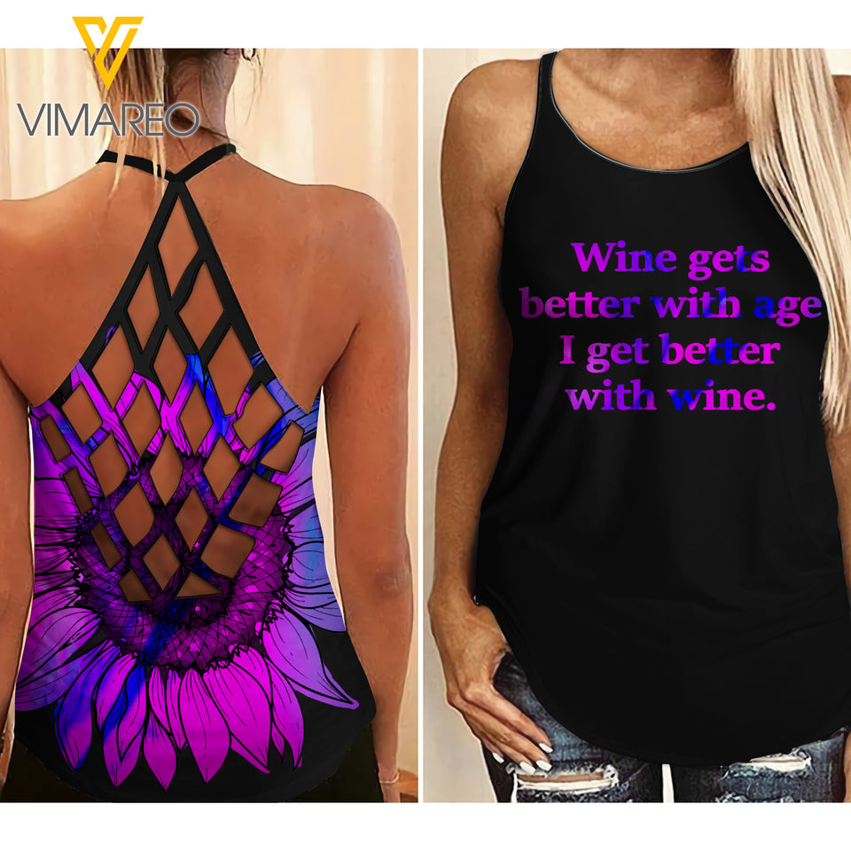 Calm Girl Criss-Cross Open Back Camisole Tank Top BVEGE3