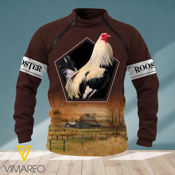 PERSONALIZED ROOSTER SWEATSHIRT OUTDOOR WARM JUE-HQ10