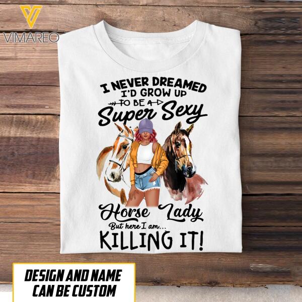 Personalized Super Sexy Girl Horse Lady Tshirt Printed JUE-QH11