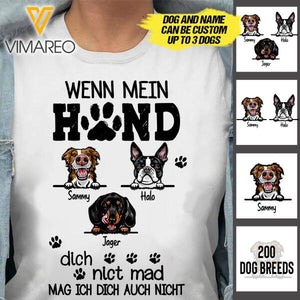 Personalized Wenn mein Hund dich nict mad 3D printed Tshirt