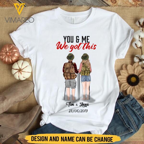 Customized Hiking Couple Tshirt