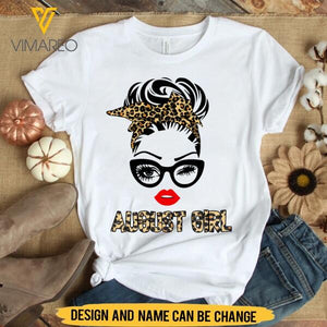 Personalized August Girl Tshirt Printed JUL-DT29