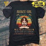 PERSONALIZED AUGUST YOGA GIRL TSHIRT TNMD0208