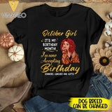 PERSONALIZED OCTOBER GIRL HAPPY MY BIRTHDAY TSHIRT FOR WOMEN NEY3007T