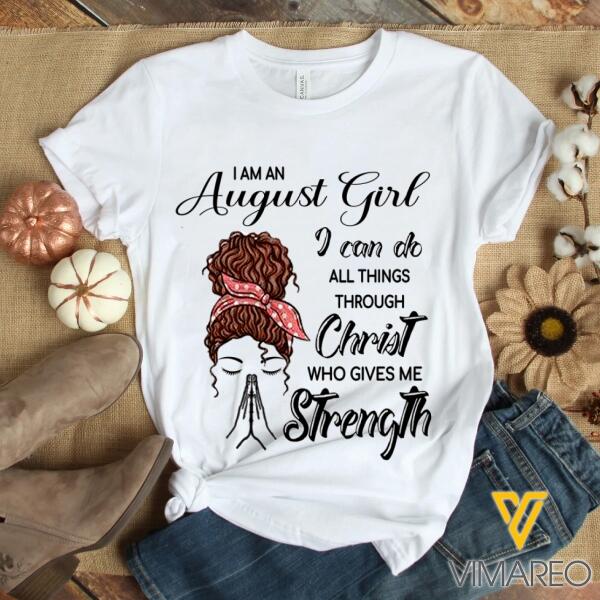 Personalized August Girl Tshirt Printed AUG-MD02
