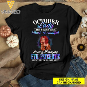 PERSONALIZED OCTOBER  GIRL TSHIRT TNDT0308