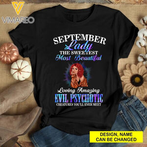 PERSONALIZED SEPTEMBER GIRL TSHIRT TNDT0308