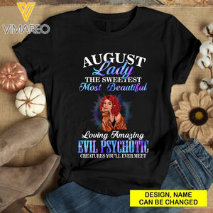PERSONALIZED AUGUST GIRL TSHIRT TNDT0308