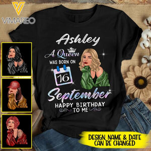 PERSONALIZED SEPTEMBER GIRL HAPPY MY BIRTHDAY TSHIRT FOR WOMEN NEY38T