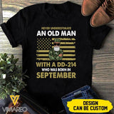 PERSONALIZED SEPTEMBER VETERAN BLACK TSHIRT TNTQ0408