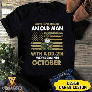 PERSONALIZED OCTOBER VETERAN BLACK TSHIRT TNTQ0408