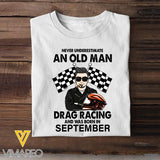 PERSONALIZED SEPTEMBER MAN LOVES RACING DRAG BLACK TSHIRT TNMQ0408