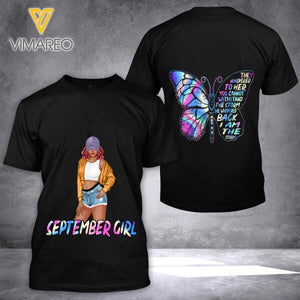 PERSONALIZED SEPTEMBER GIRL I AM THE STORM TSHIRT FOR WOMEN NEY84A
