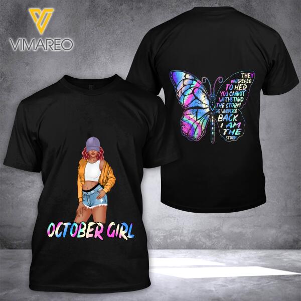 PERSONALIZED OCTOBER GIRL I AM THE STORM TSHIRT FOR WOMEN NEY84A