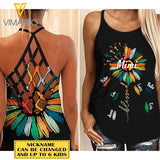 PERSONALIZED NICKNAME WITH YOUR KIDS HIPPIE SUNFLOWER CRISS CROSS TANK