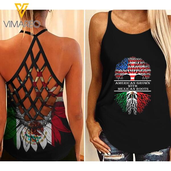Personalized Mexican Girl Criss Cross Tank Top AUG-LN17