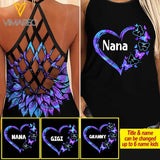 PESONALIZED NICKNAME WITH KIDS BUTTERFLY TIE DYE SUNFLOWER CRISS CROSS TANK TNMA1908