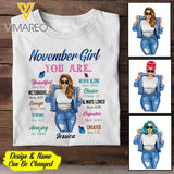 Personalized November Girl Tshirt Printed NEY1908T