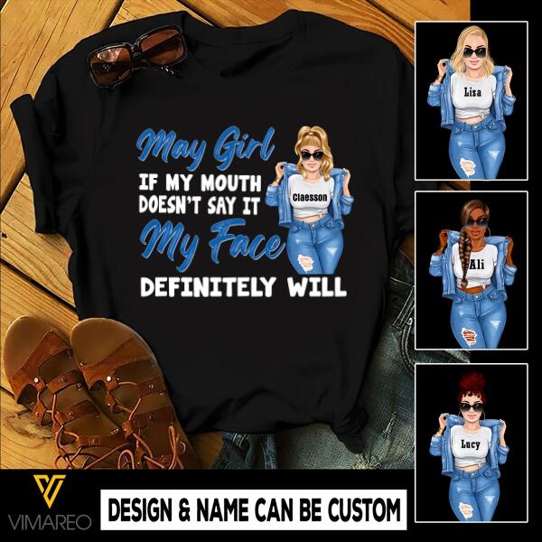 PERSONALIZED MAY GIRL TSHIRT HOODIE PRINTED NEY198Q