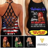 PERSONALIZED SEPTEMBER GIRL OVER 30 CRISS CROSS TANK TNMA