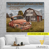Custom Canvas Prints Personalized Gifts Just A Small Town Girl And A City Boy Home Tittle Wall Art Decor